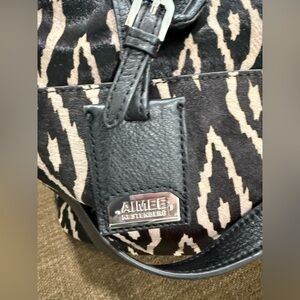 Aimee Kestenberg Black and Cream Shoulder Bag